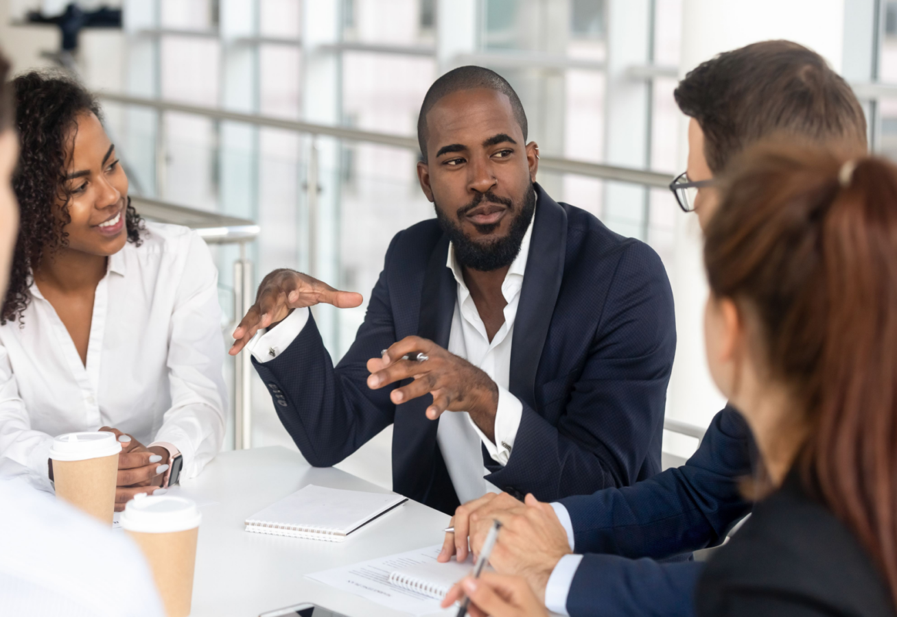 Photo of a business meeting.